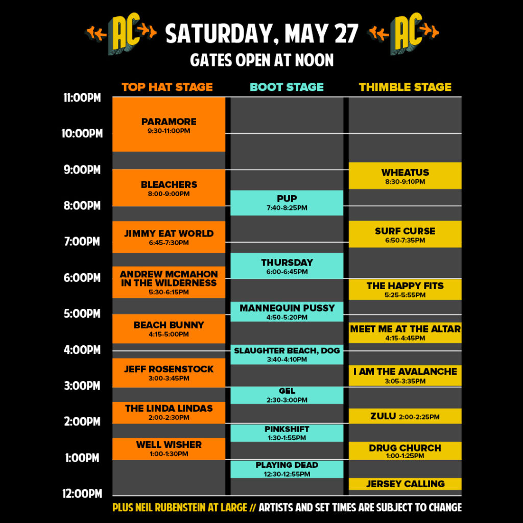 Set Times Adjacent Festival